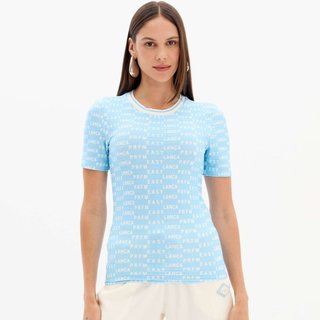 Blusa Easy Lança Perfume Manga Curta In25 Azul Feminino