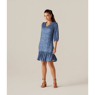 Vestido Malha Poa Indigo Feminino Estampa
