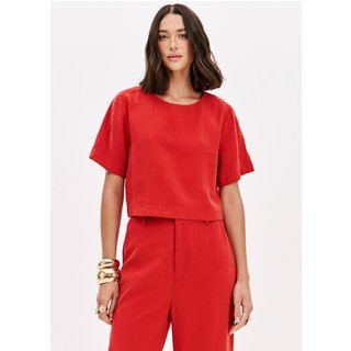 Blusa Curta De Mangas Curtas Lança Perfume