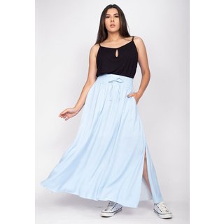 Saia Longa Amazonia Vital Viscose Azul Céu