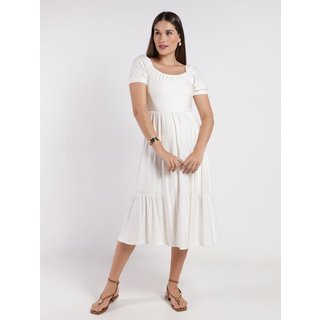 Vestido Midi Autentique Feminino OFF WHITE