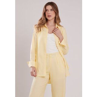 Camisão Linho Miss Joy 7898 Manga Longa Amarelo