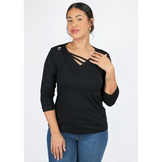 Blusa 3/4 Pau a Pique Básica Preto PRETO - XL Pau a Pique