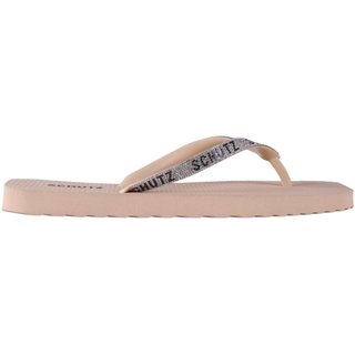 Chinelo Feminino Schutz Strass S22295001 Egg Shell Dourado