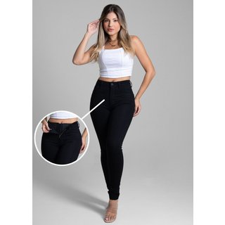 Calça sarja feminina super lipo - 264741 - Preto - Sawary