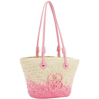 Bolsa Feminina Chenson Palha Ombro Media Praia Piscina Verão Rosa 3184578