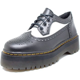 Sapato Oxford Estilo Veggie Greta Preto Branco