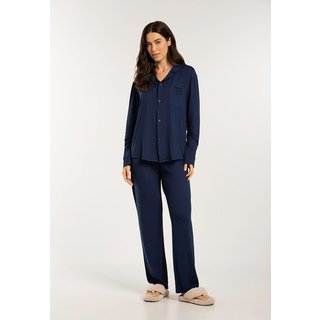 Conjunto Pijama Feminino Aberto Longo em Malha Viscolycra