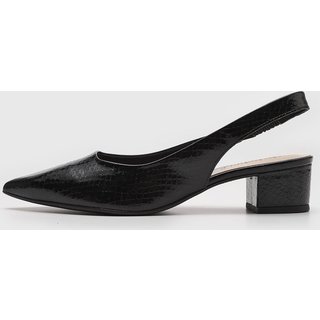 Scarpin Médio cê Slingback Lezard Preto