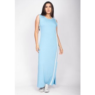 Vestido Midi Cabanafree Faixa Lateral Azul