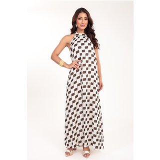Vestido longo Ícone Fashion Joá estampa Copacabana Wave