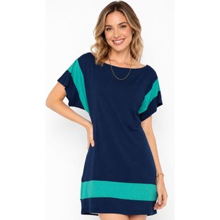 Vestido Viscolycra Maria Paes Curto Marinho e Verde