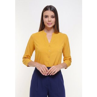 Camisa Intens Manga 3/4 Viscose Mostarda