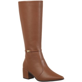 Bota Feminina Montaria GiGiL Cano Alto Bico Fino Caramelo