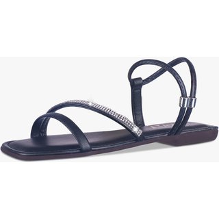 Sandália Rasteira Feminina Flat Tira Cristal com Strass Brilho Moda Verão Confortável Preto