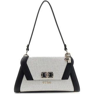 Bolsa Guess Karnilla Flap Shoulder Bag Off White e Preta