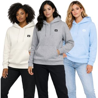 Kit 3 Blusa de Frio Moletom Liso Colorido Feminino Relaxado Com Capuz E Bolso Canguru Estampado Siri2