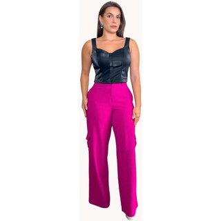 CALÇA FEMININA PANTALONA COM BOLSO PINK