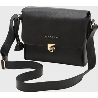 Bolsa Transversal Couro Mariart Âmbar Preta
