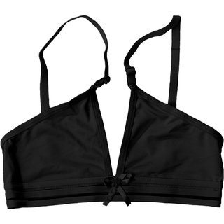Sutiã Gabi Lingerie Sem Bojo Microfibra Top Menina Moça Juvenil Liso Alças Reguláveis Confortável Roupa de Menina Elegante Preto
