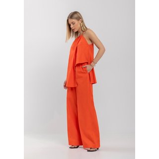 Blusa De Alças Em Tricoline Com Sobreposição