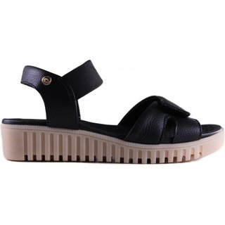 Sandália Rasteira Feminina Lia Line Comfort 234571813 Lia Line Preto