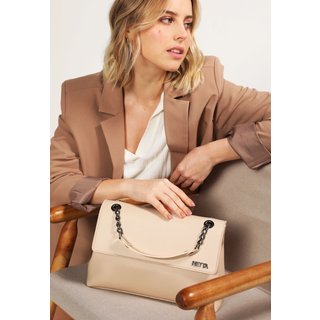Bolsa Feminina Retta De Ombro Grande Marfim