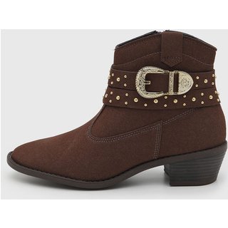 Bota Feminina Moleca Fivela Marrom