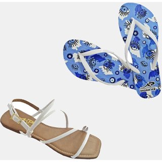 Kit Chinelo e Rasteira Moda Pé 2 Pares Multicolorido 03