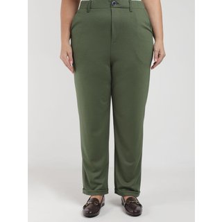 Calça Reta Autentique Plus Size Feminina VERDE