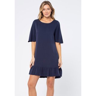 Vestido Curto Amazonia Vital Viscose Babado Azul Marinho