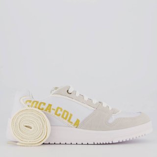 Tênis Coca Cola Fresh Feminino Branco e Dourado