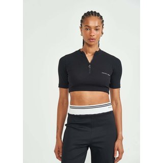 Blusa Colcci Cropped Preta com Ziper