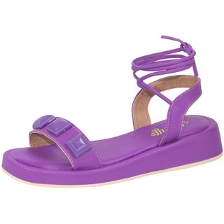Sandália Papete Feminina Lumiss Amarração Plataforma Roxo Iris