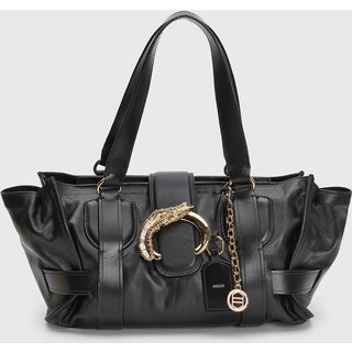 Bolsa Feminina Arezzo Grande Detalhe Dourado Preta