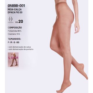 Meia Calça Opaca Loba Com Elastano Fio 20 05898 Pó de Arroz