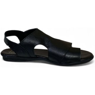 Sandália Feminina em Couro Rasteira BZ053 Preto