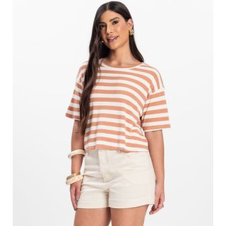 T- Shirt Feminina Canelada Infinita Cor Marrom