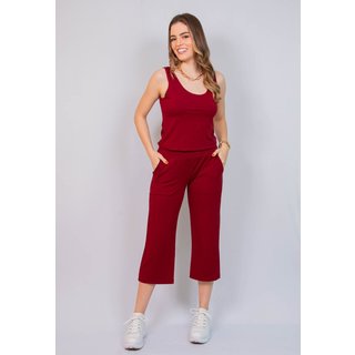 Conjunto Maria Paes Calça Pantacourt e Regata Vinho
