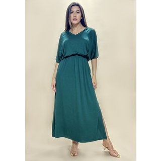 Vestido Longo Plano Verde Musgo
