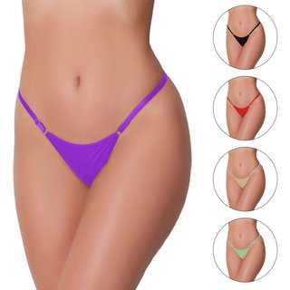 Kit 5 Tangas Fio Duplo Gabi Lingerie Microfibra Tamanho Único com Regulagem Marquinha Sensual Multicolorido