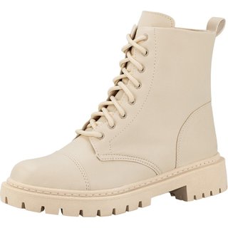 Bota Coturno Feminino Colorido Lumiss Tratorada Blogueira Cano Curto Off White