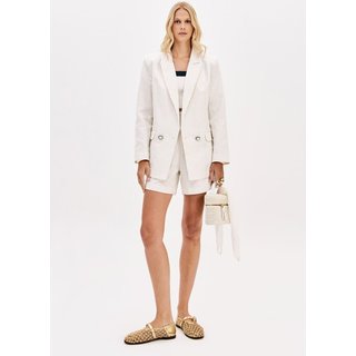 Blazer Oversized Alongado Transpassado Risca De Giz Lança Perfume