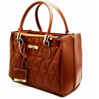 Bolsa Feminina Média Lorena Tote Baú Clube do Sapato de Franca Cloê 03 Matelassê Marrom