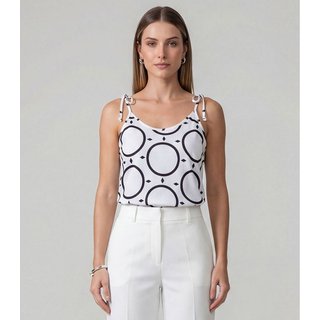 Blusa De Alça De Laço Infinita Cor Branco
