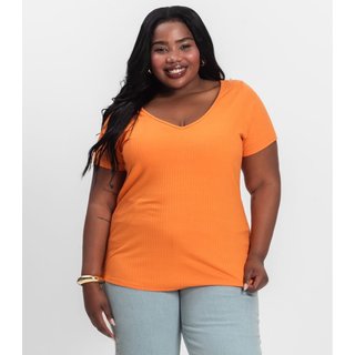 Blusa Feminina Plus Size da Infinita Cor Laranja