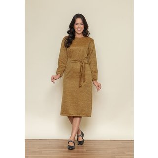 Vestido Aura Dafne Tweed Xadrez Mostarda