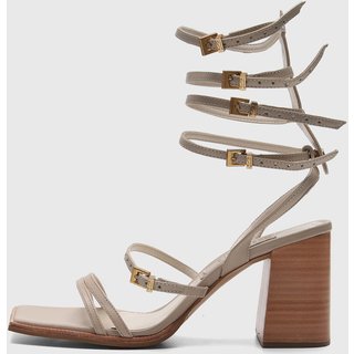 Sandália Gladiadora Santa Lolla Fivelas Off-White