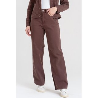 Calça Jeans Wide Leg Marrom
