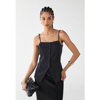 Blusa Feminina Lez a Lez Alças Finas Elastic Basic Preta
